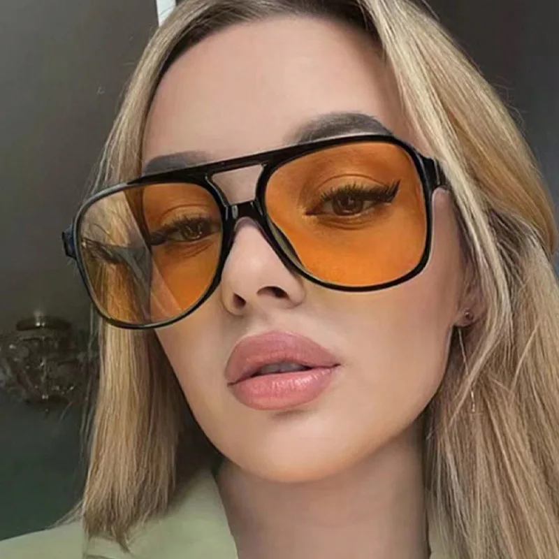 Vintage Large Frame Retro Polarized Sunglasses - Classic 90s Pilot Style UV400 Protection