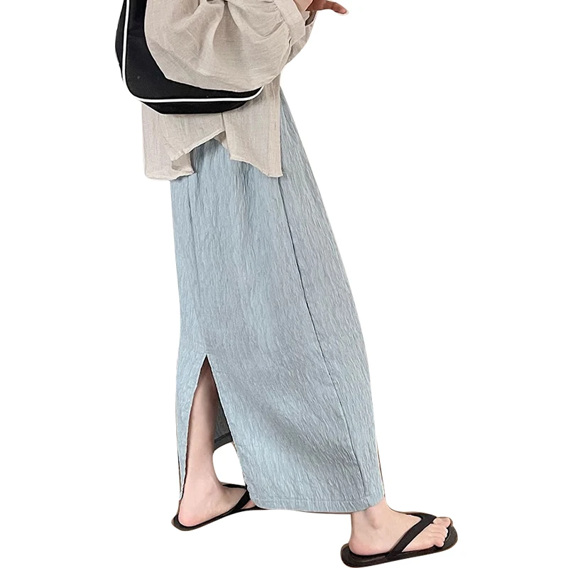 spring maternity dobby skirts slim back split ankle-length pregnant woman empired dobby skirts