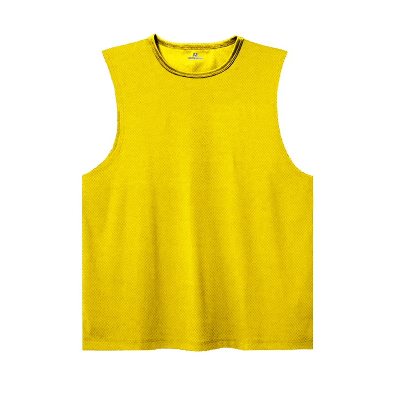 Summer Ice Silk Running Vest Men Sports Fitness Sleeveless T-shirt Quick-dry Mesh Gym T-shirt Breathable Plain Lovers Clothing 5