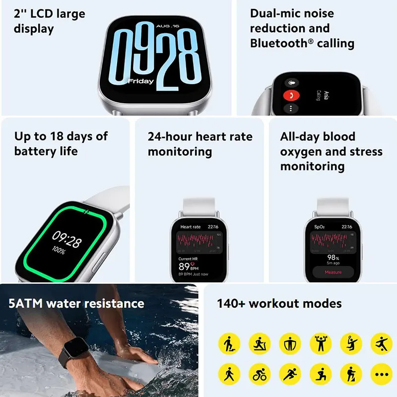 Xiaomi Redmi Watch Active Smart Watch, llamada Bluetooth