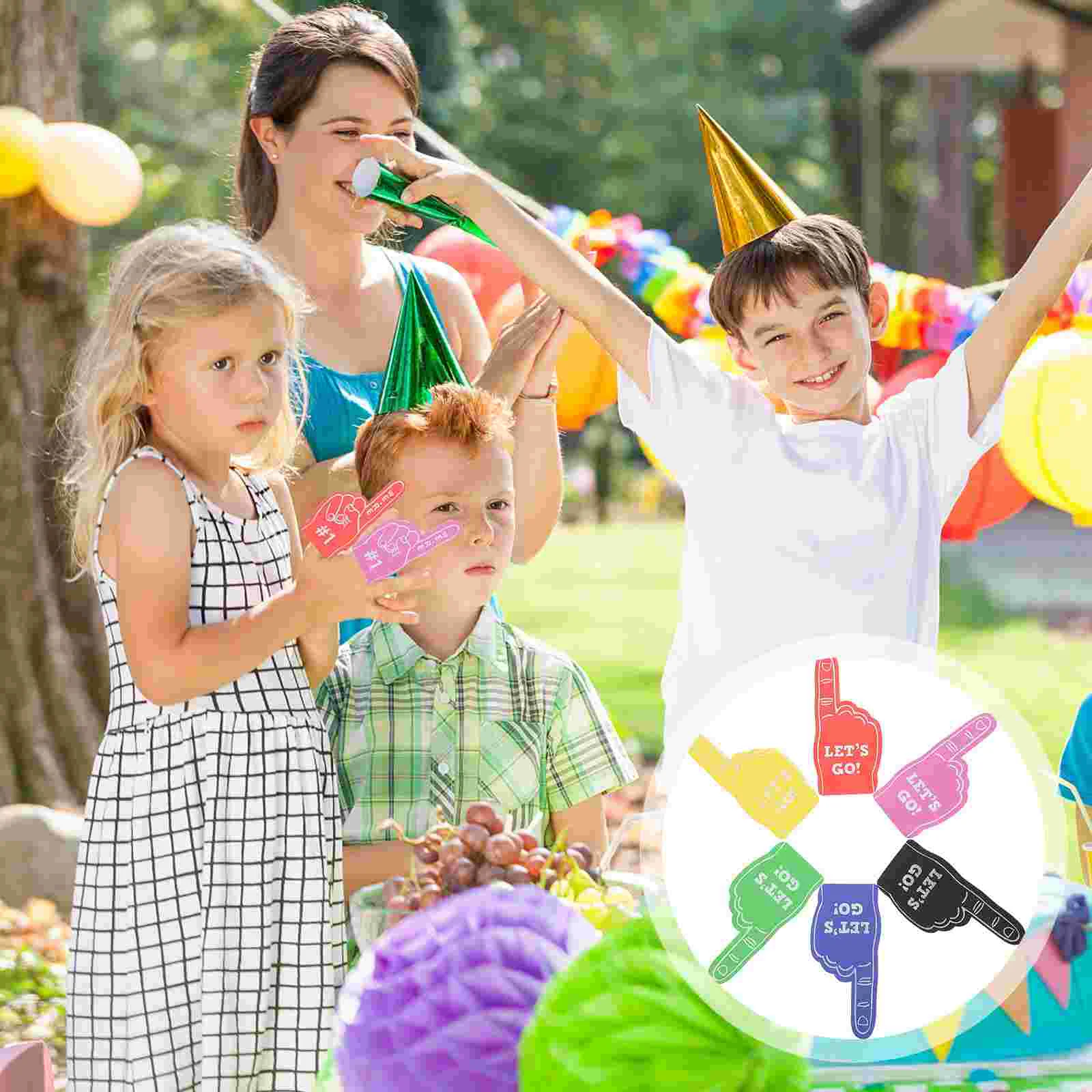 

6 Pcs Number 1 Foam Hand Kids Mittens Toy Cheerleader Props for Girls Giant Child
