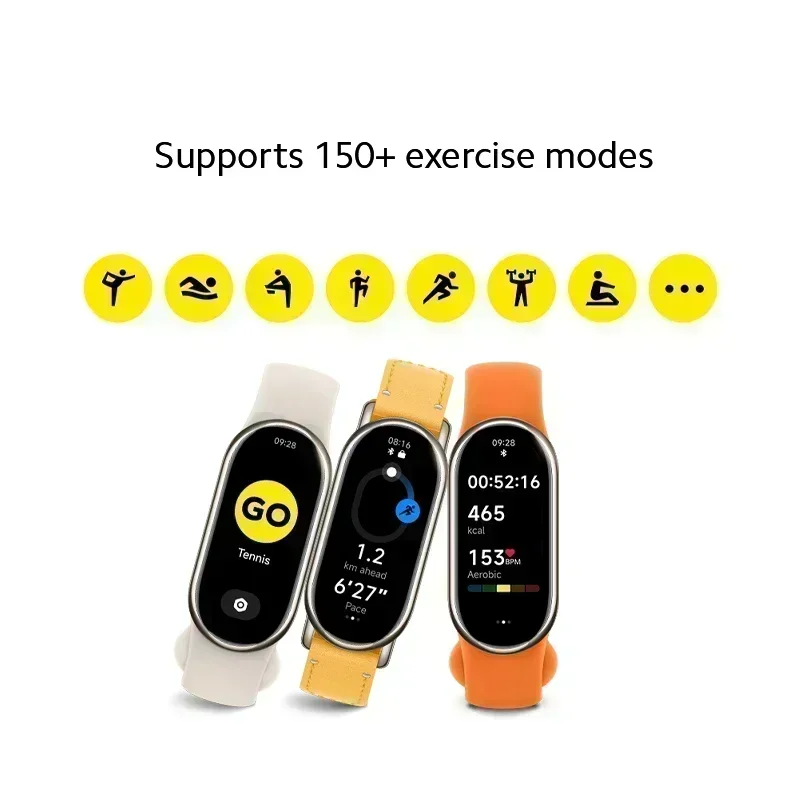 Global Version Xiaomi Band 8 1.62'' AMOLED Ultra Long Battery Life 16 Days Smart Bracelet 150+ Sport Modes smart band