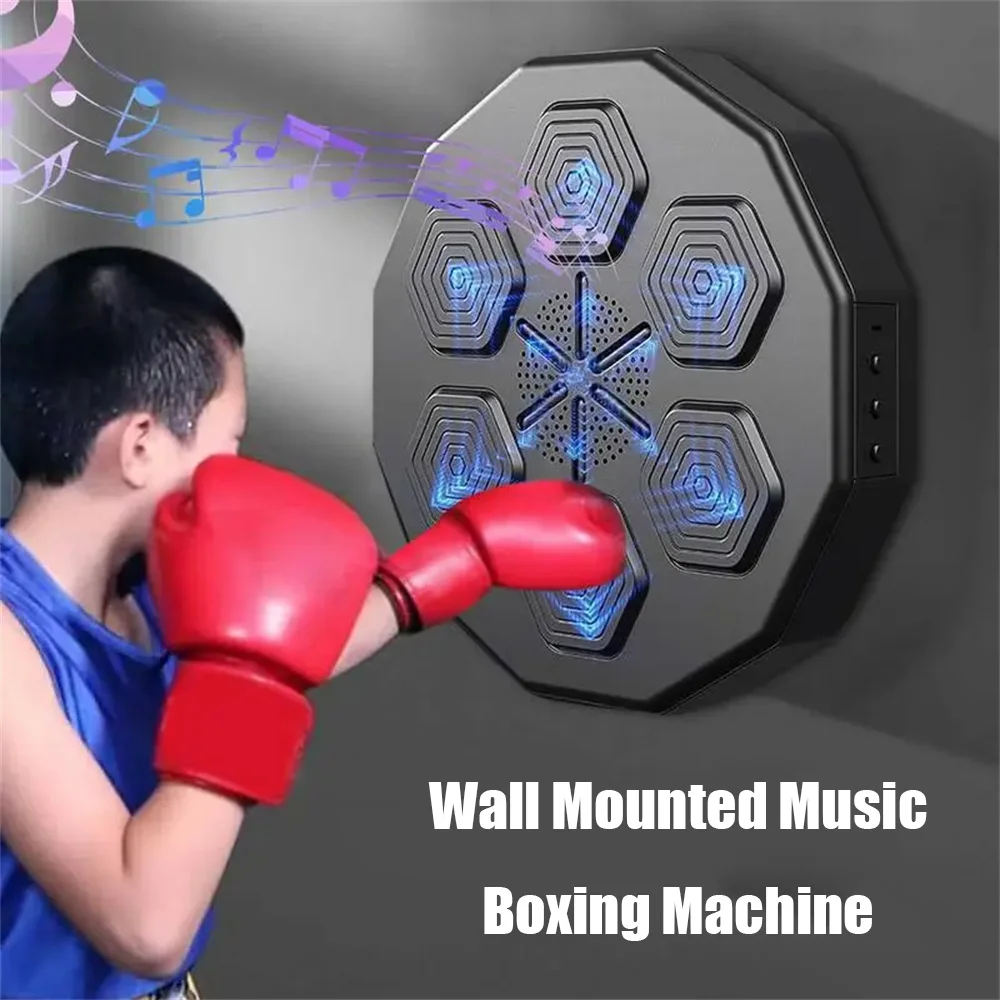 Sandbag Boxing Exercise Target Equipment Kids Adults Smart Wall Mounted Bluetooth Music Machine LED Light