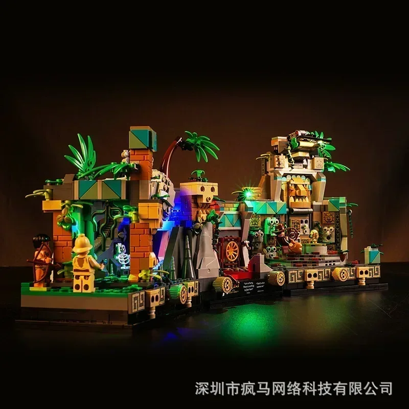 

2023 New 77015 Indiana Jones Temple with Led Lights Classic Building Block Kit Children Educational Toy Birthday Christmas Gifts