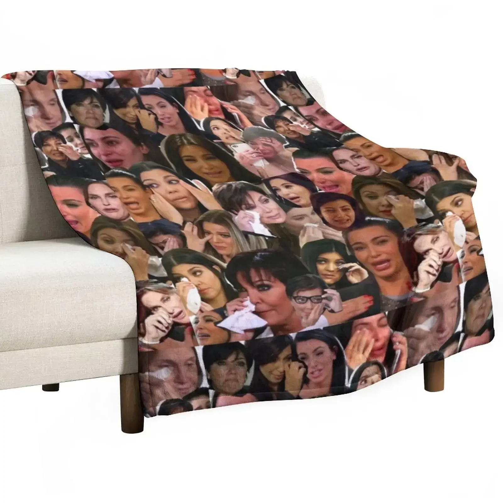 

Kardashian's Crying Collage Throw Blanket funny gift Tourist Blankets For Bed Sleeping Bag Blankets