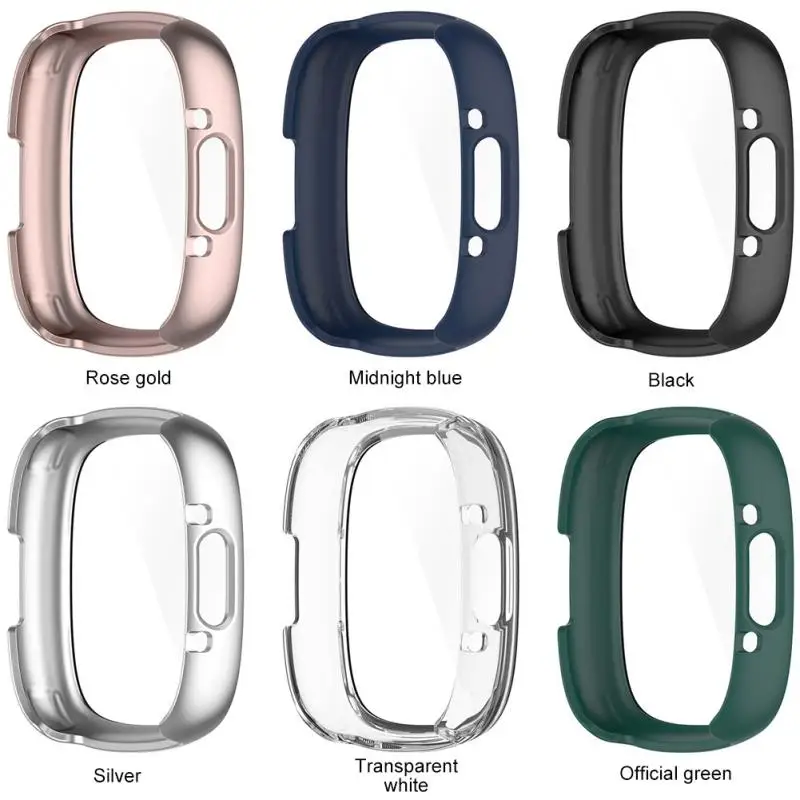 

Screen Protector Case for Fitbit Sense 2 Versa 4 Versa4 Smartwatch Full Coverage PC Protective Cover Washable Bumper Shell Skin