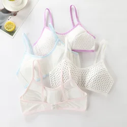 4 Pcs/Lot Girls Brassiere Underwear Cotton Kids Bra Dot Design Adolescente Girls Training Bras Breathable Teenage Girl Tops Crop
