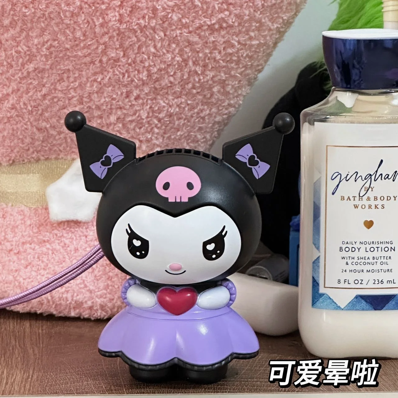 Portable Handheld Fans Kawaii Sanrio Kuromi Fan For Girls Room Decoration Usb Fan Portable Handheld Children Fans Necklace Kuromi Stuff Things Gift