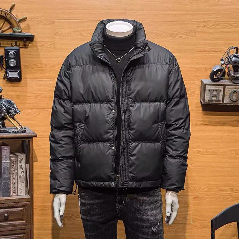 

2024 Men's Jacket Waterproof Windbreaker Stand Collar Solid Thick Wear Zipper Male Coats Winter Wear New Parkas Clothing E39