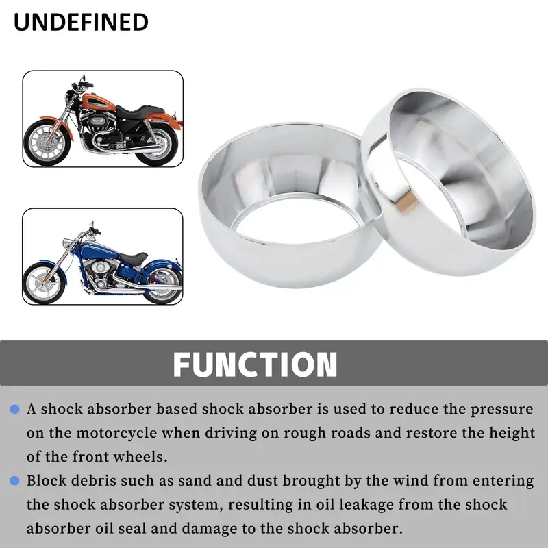 Chrome 39mm Fork Boot Cap Covers for Harley 88-21 Sportster XL 883 1200 Forty Eight Iron 883 Dyna 88-94 FXR 91-05 FXD Low Rider - Image 4