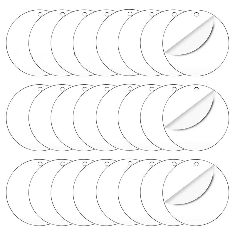 

50Pcs Acrylic Disc Blank Clear Disc Jewelry Art Acrylic Circle Round Shape Circle Discs for Picture Frames DIY Craft CD Racks