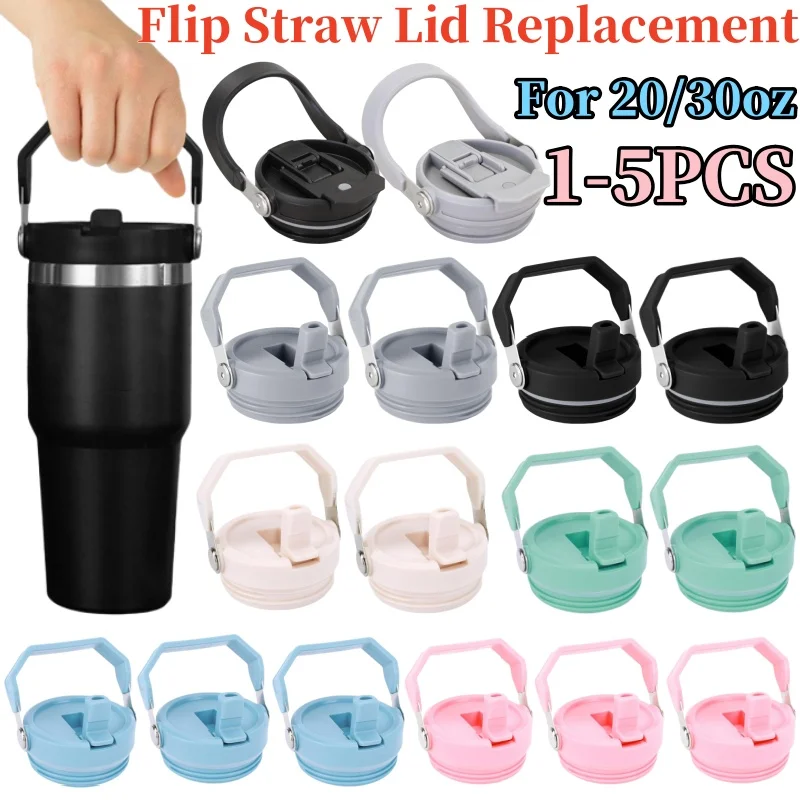 Tumbler Cover Reusable Tumbler Flip Straw Lids Replacement for Stanley 20/30oz Mugs Cover Splash Resistant Tumbler Lids Water Cups Accessories