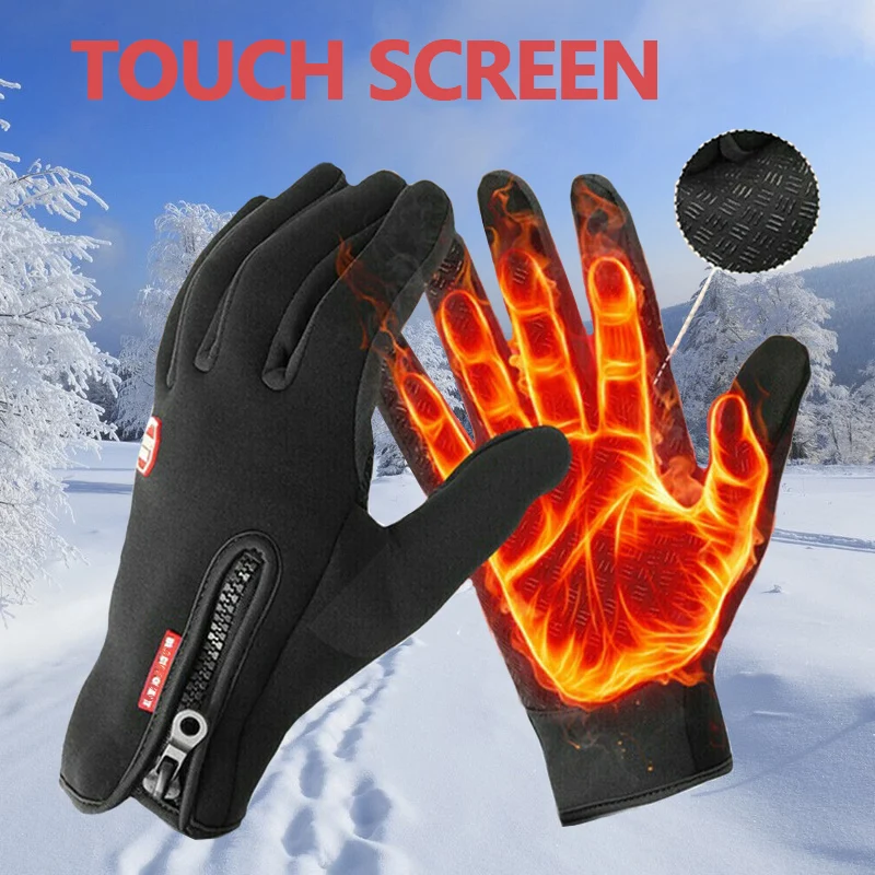 Winter Thermal Gloves For Men Women Touch Screen Waterproof Windproof Warm Mittens Hiking Running Cycling Climbing Cold Weather
