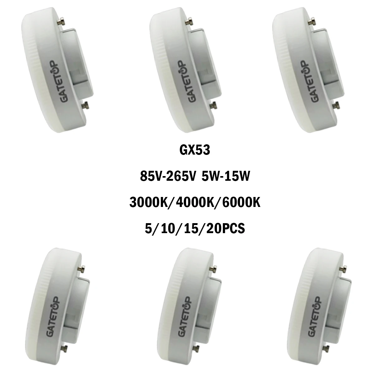 5-20PCS ledes Reflektorfény GX53 Gardrób ligh Rácsos kapu ligh AC85-265V  5W/7W/9W/12W/15W 120degree nincs Reszket Magas légnyomású levegő Lúmen számára interiors