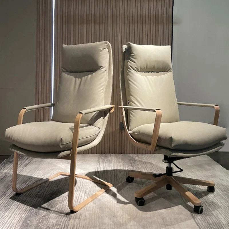 

Nordic Computer Chair Ergonomic Leather Study Comfy Floor Chair Bedroom Designer Relaxing Fauteuil De Bureau Office Furniture