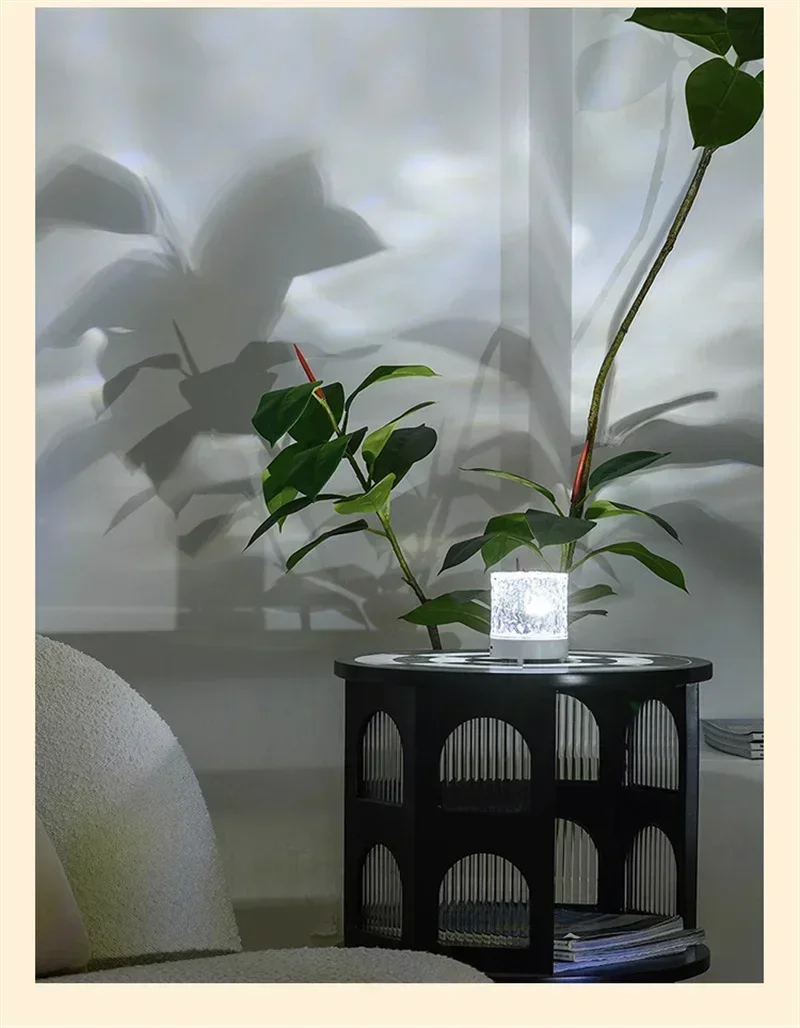 

Dynamic Water Ripple Table Lamp Decor Bedroom Living Room Colorful Atmosphere Bar Lamp Acrylic Desktop Decorative Lights