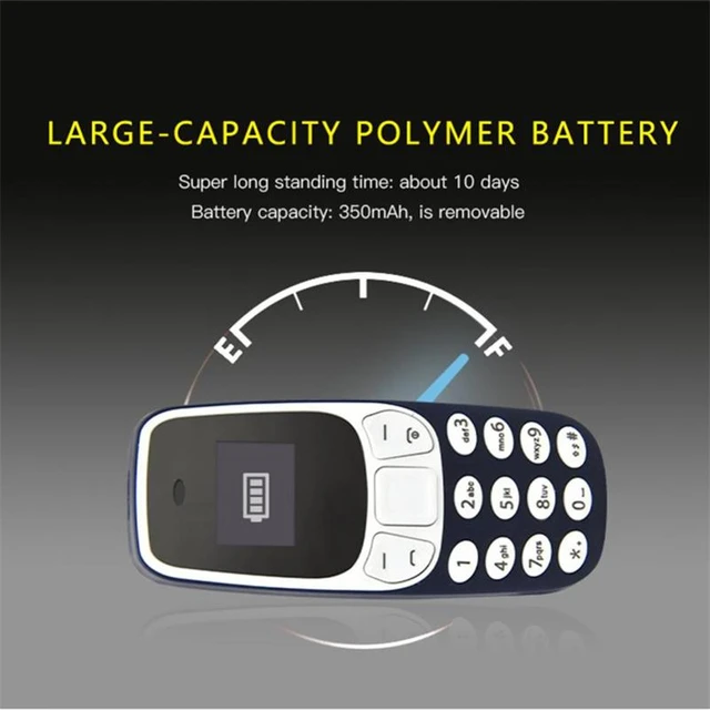 MINI TELEFONO CELLULARE DUAL SIM BM10 L8STAR BLUETOOTH LETTORE MP3 GSM  350MAH