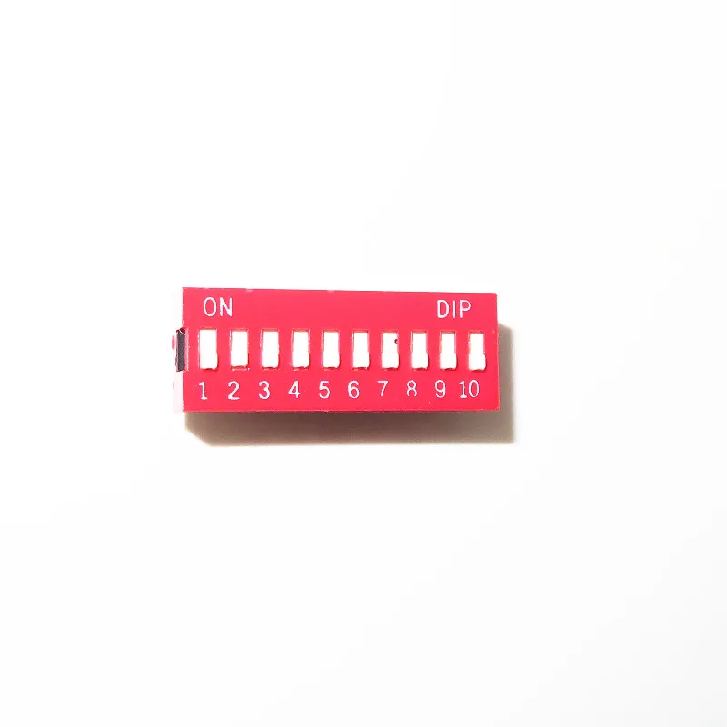 10PCS Slide Type Red Toggle Switch Module, 2.54mm Pitch, Multi-Bit Position Options