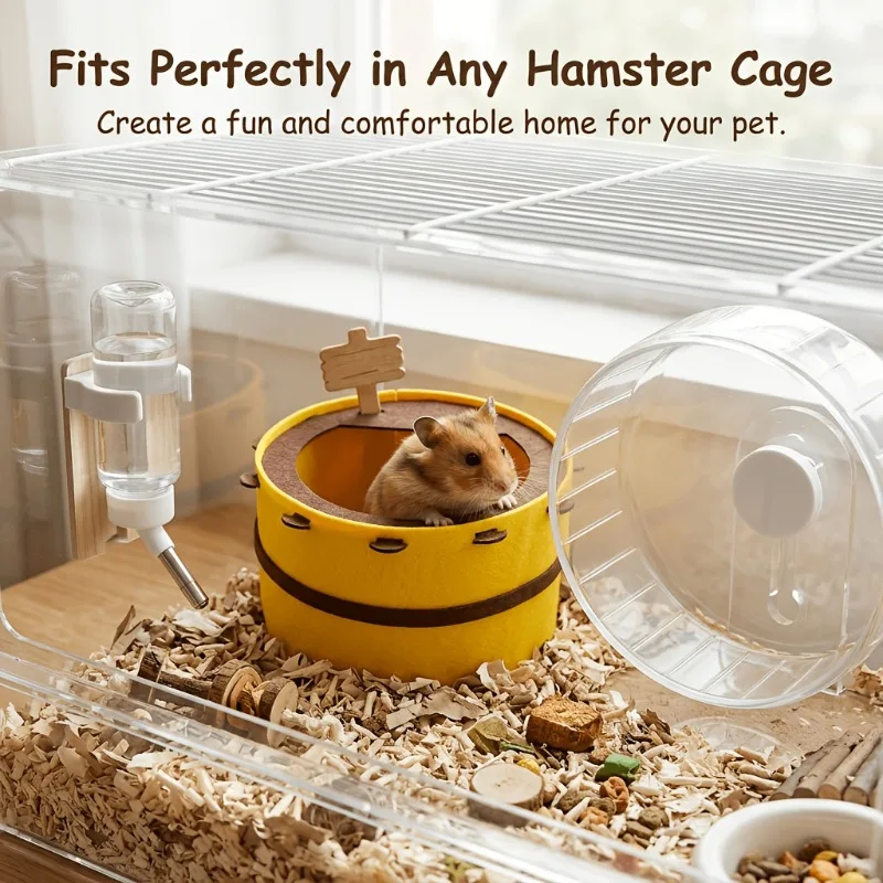 Maison en feutre doux pour hamster et refuge pour petits animaux_voghion.com