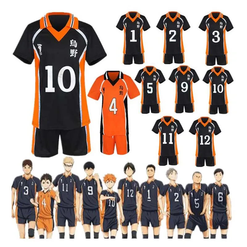 Anime Haikyuu!! Karasuno High School Shoyo Hinata Jersey Uniform Cosplay  Costume