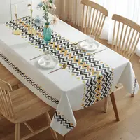 Modern Concise Style Pattern Waterproof Rectangular Polyester Tablecloth Home Decor Kitchen Living Room Wedding Party 2