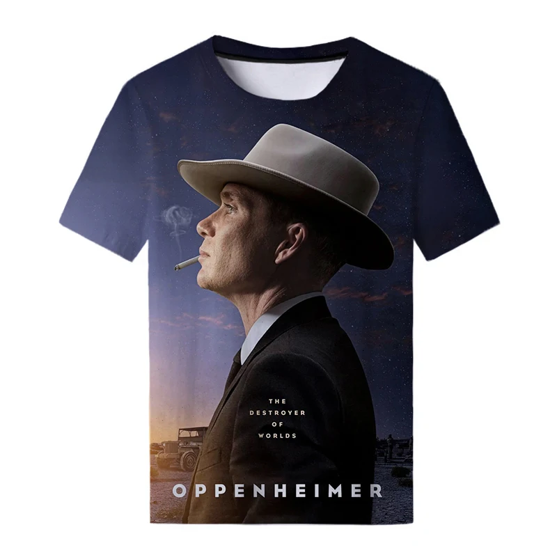

Футболка с 3D-принтом Oppenheimer для женщин и мужчин, летняя модная смешная футболка с круглым вырезом и коротким рукавом, футболки с графическим принтом, уличная одежда