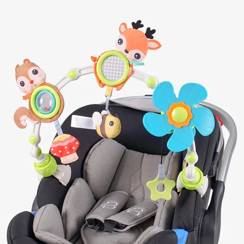 Cochecito de bebé, arco de juguete, asiento de coche, juguetes con colgante, actividad sensorial, actividad de cochecito