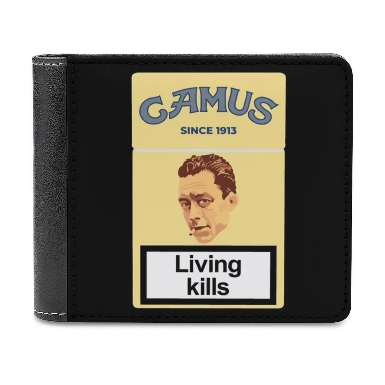 

Philosopher Albert Camus Leather Wallet Men Classic Black Purse Credit Card Holder Fashion Men's Wallet Albert Camus