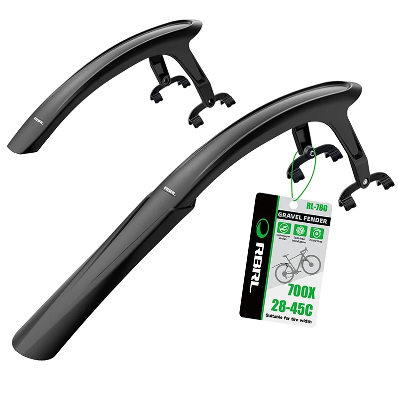 

RBRL Gravel Bike Fender 700c Mudguard For Flat-Handled Road Bicycle Wings Lightweight Mud Guard Set Ass Saver with Quick Release