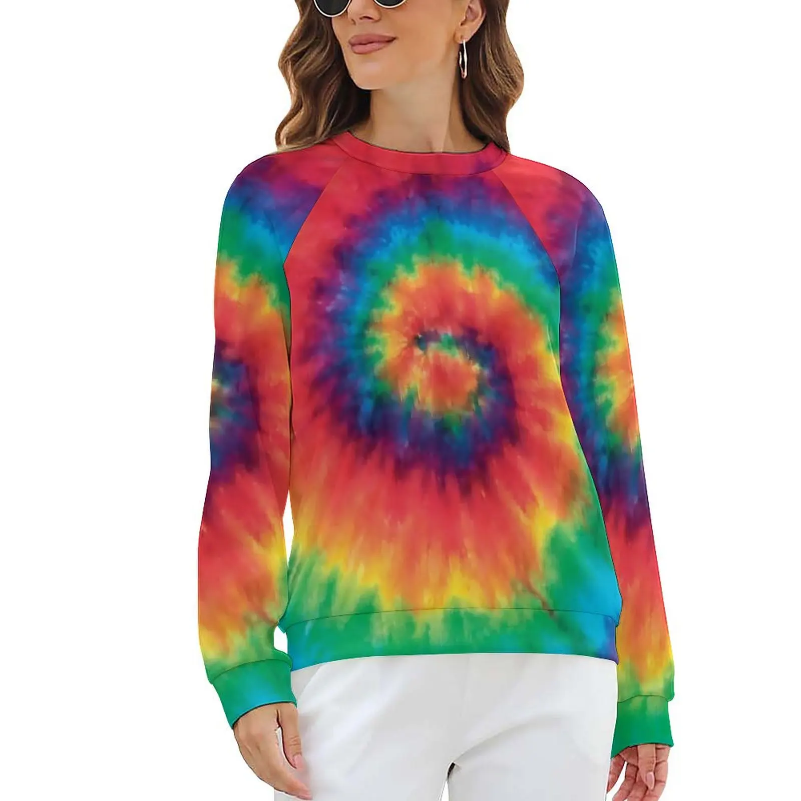 

Hippie Tie Dye Hoodies Women Long Sleeve Spiral Rainbow Aesthetic Casual Hoodie Hot Korean Fashion Oversized Custom Sweatshirts
