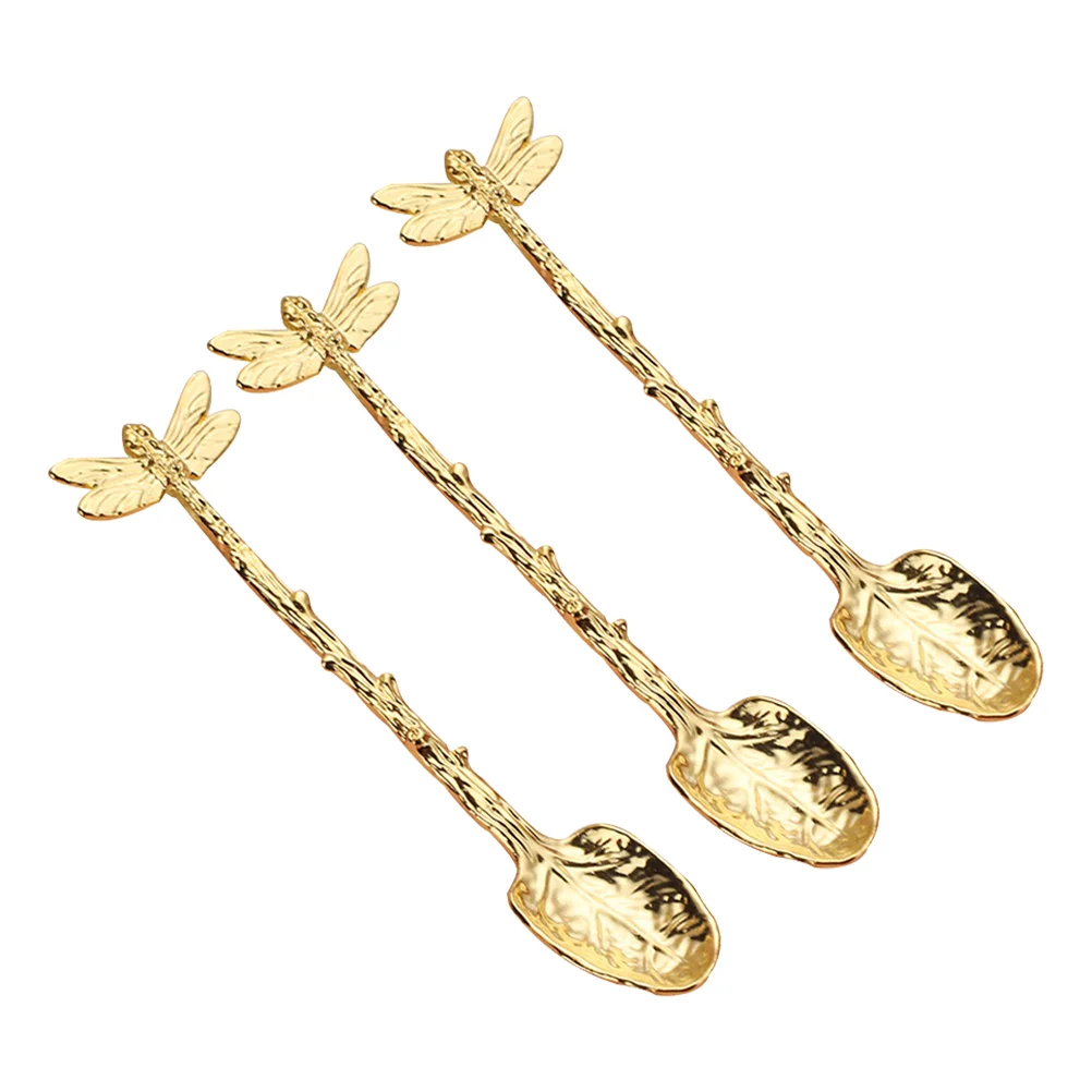 

3Pcs Dessert Spoons Fruit Salad Spoons Coffee Stirring Spoons Coffee Scoops