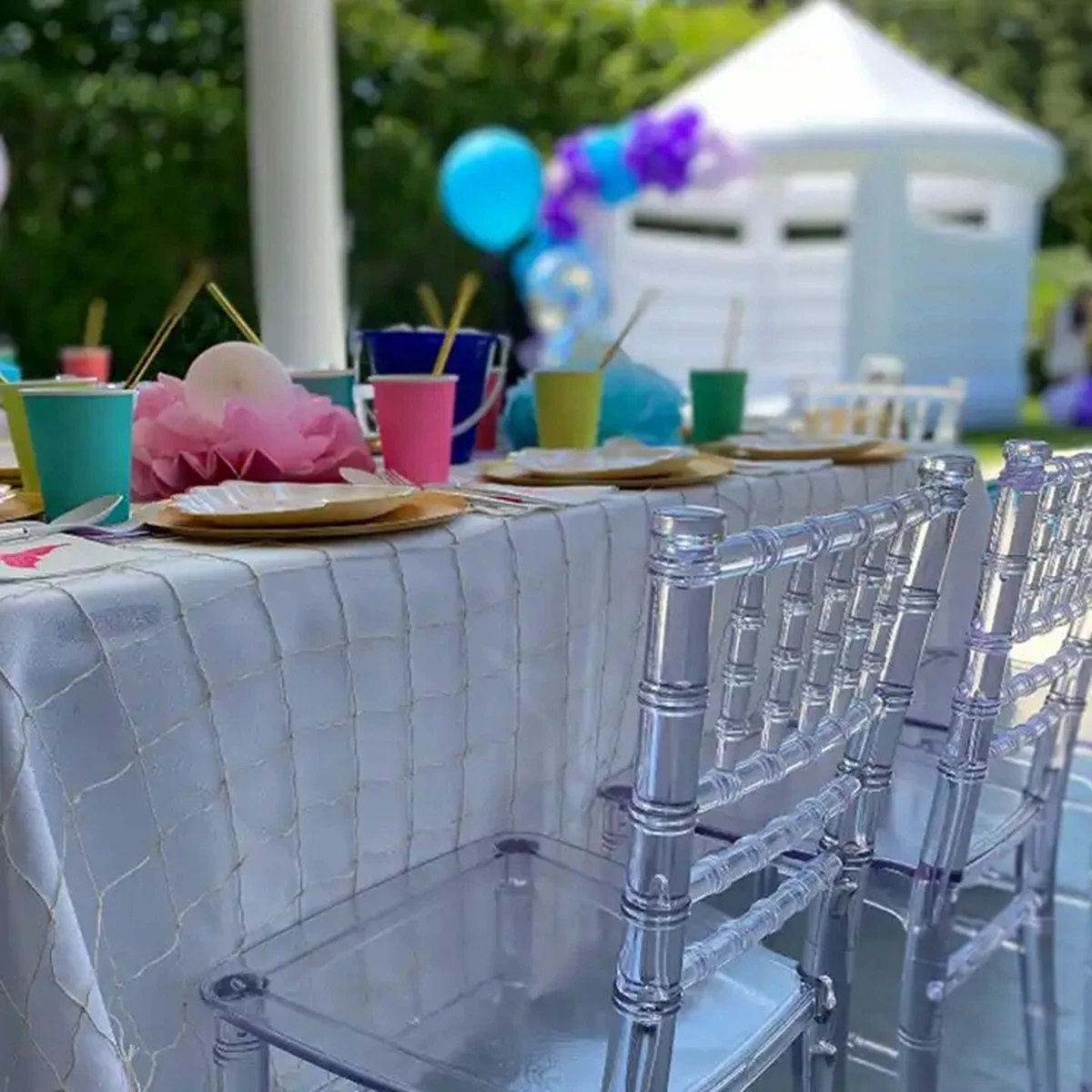 96pcs) Wholesale Crystal Transparent Hotel Party Events Clear Chiavari Chairs for wedding dinner table 281