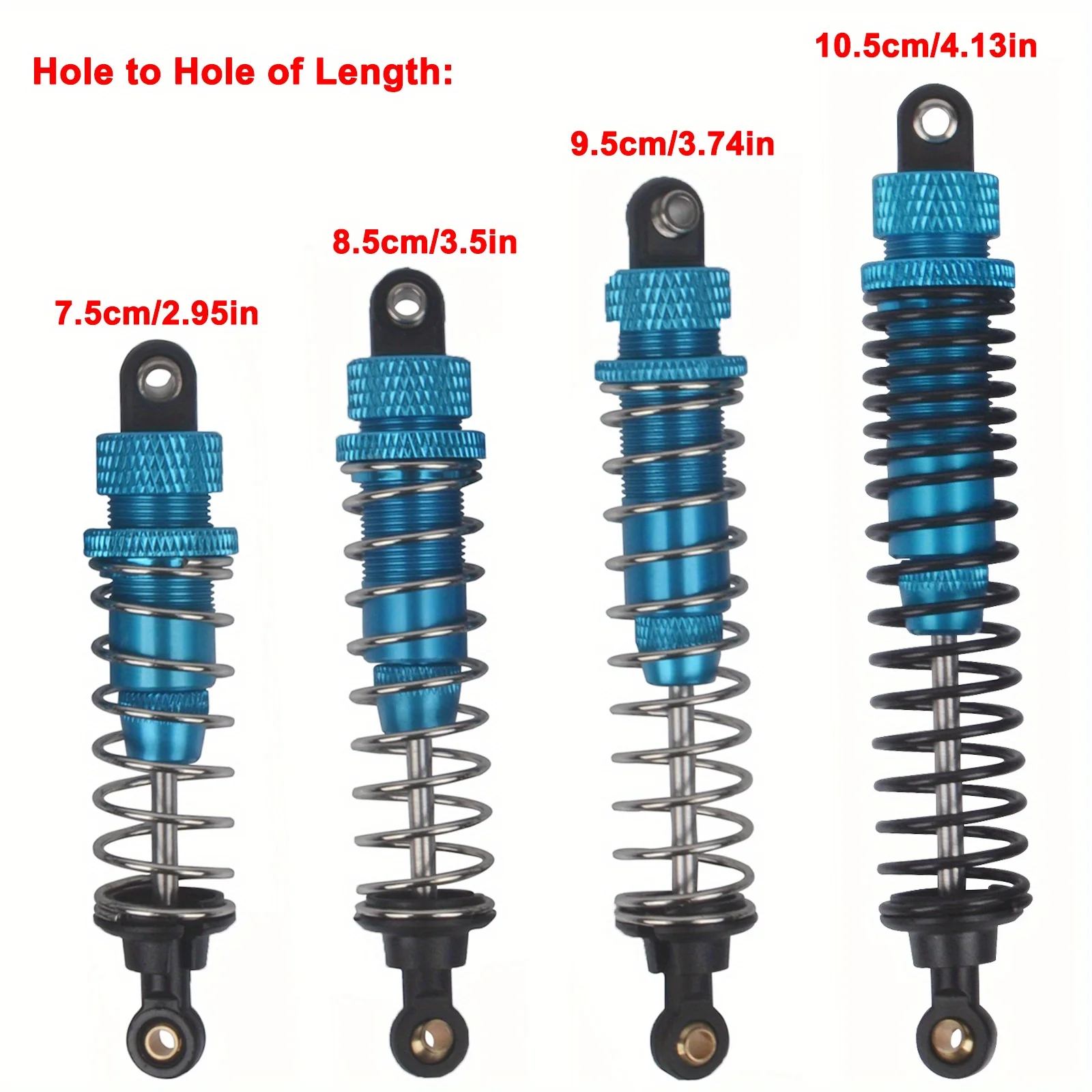 Aluminum Oil-Filled Shock Absorbers for RC Off-Road Vehicles (2-Pack)
