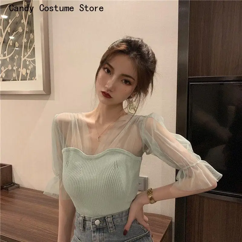 

Basic Summer T-shirts Sexy Backless Women Elegant Patchwork Design All-match V-neck Ulzzang Half Sleeve Girls Tops Tee Clothes
