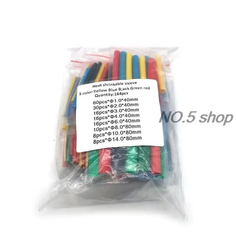 

127/164/328/530Pcs Heat Shrinkable Tube Multi-Color Environment-Friendly Flame-Retardant Packaged in bag