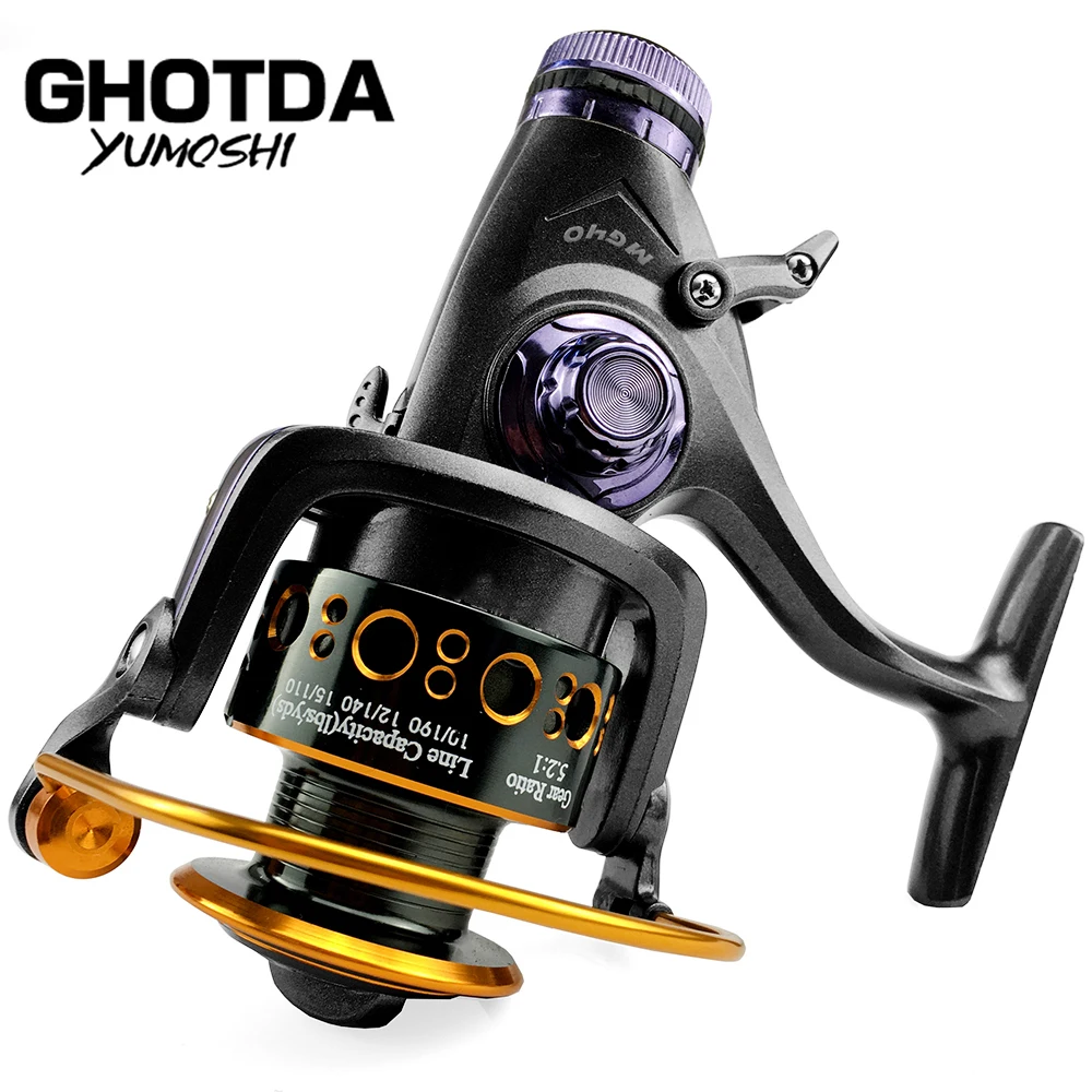 

GHOTDA 3000/4000/5000/6000 Series Spinning Fishing Reel Metal Left/Right Hand Wheels Saltwater Fishing Reel for Raft Rod