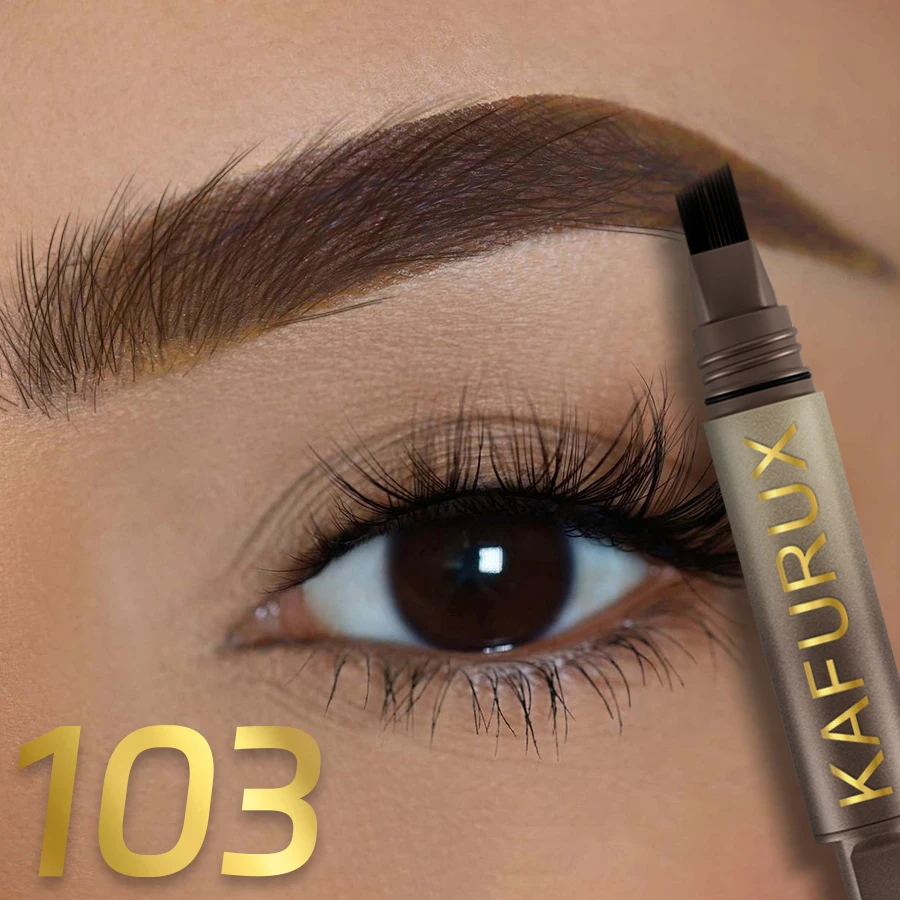 3D Dye Eyebrow Pencil Hairling Anti-smudge Waterproof Long Lasting Black Brown Large Brush Natural Wild Eyebrow Enhancers Cream 4