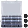 168 Pieces 46mm Coin Capsules with Foam Gasket and Plastic Storage Organizer Box, 6 Sizes (20/25/27/30/38/46mm)Coin Collection 1