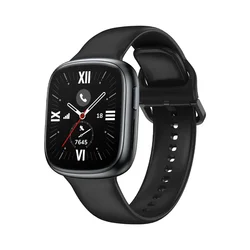 Comfortable and Breathable Soft Silicone Wristband Replacement - Premium Strap Accessory - Honor Watch 4 (Black)
