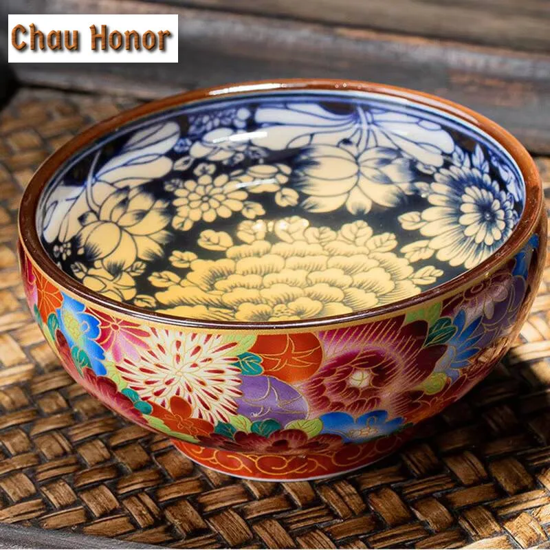 165ml Hand Painted Enameled Porcelain Master Tea Cup Blue And White Kung Fu TeaCup Ceramic Single Cup Tea Bowl Tea Lamp Tea Item