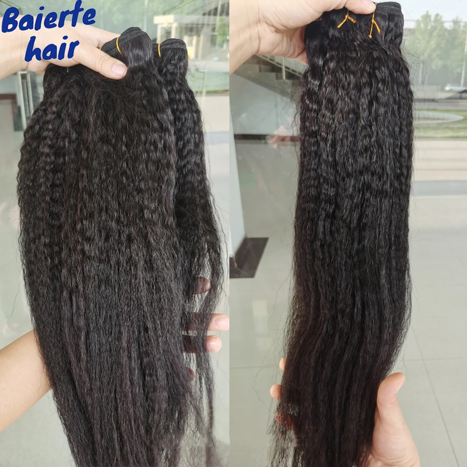 Kinky Straight Human Hair Remy Bundles Raw Indian Hair Weave Bundle 8-40 Kinky Straight Bundles Human Extensions For Women