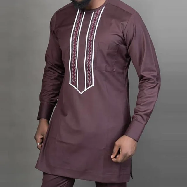 Segun Long Sleeve Embroidered Dashiki Outfit - Image 5