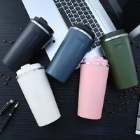 New 380/510ML Travel Stainless Steel Coffee Cup Thermal Mug Leak-Proof Thermos Bottle Tea Coffee Mug Vacuum Flask Insulated Cup 2