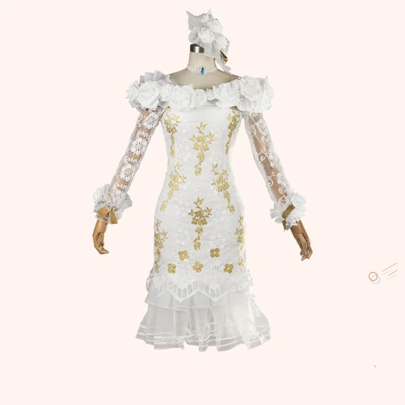 

Hot Game Anime Identity V Perfumer Vera Nair Cosplay Costume Willa White Slim Daily Cute Dress Role Play New Women Party