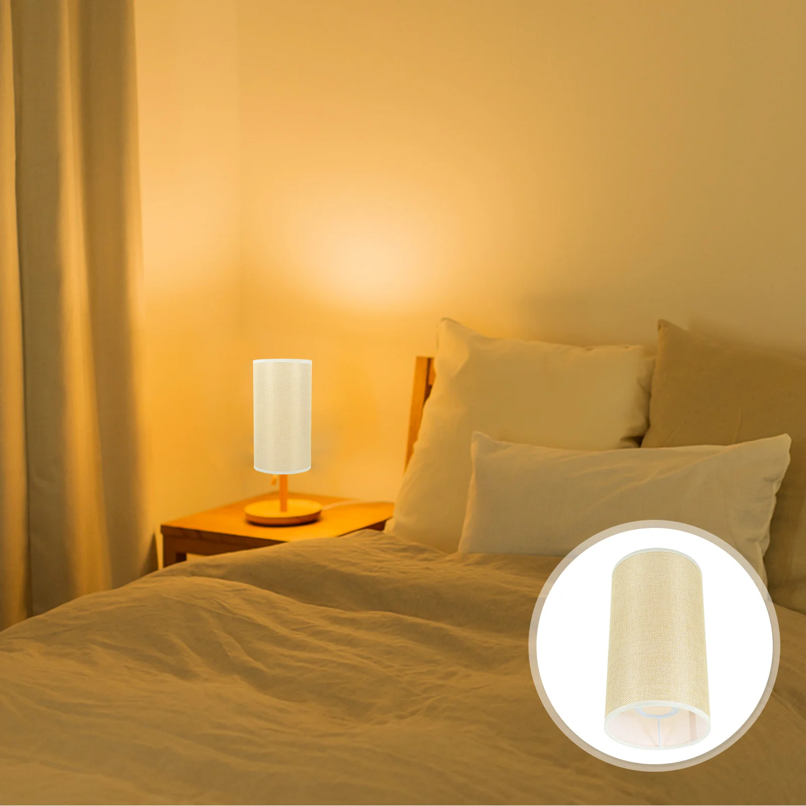 

Drum Lamp Shade E27 Linen Cylinder Lamp Shade Spider Construction Lamp Shade Replacement Light Cover Table Floor Lamp