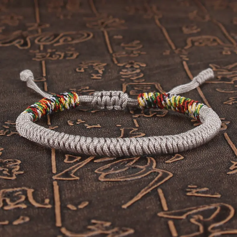 Tibetan Buddhist Bracelet Unisex Handmade Braided King Kong Knot Colorful String for Women Men Lovers Lucky Jewelry