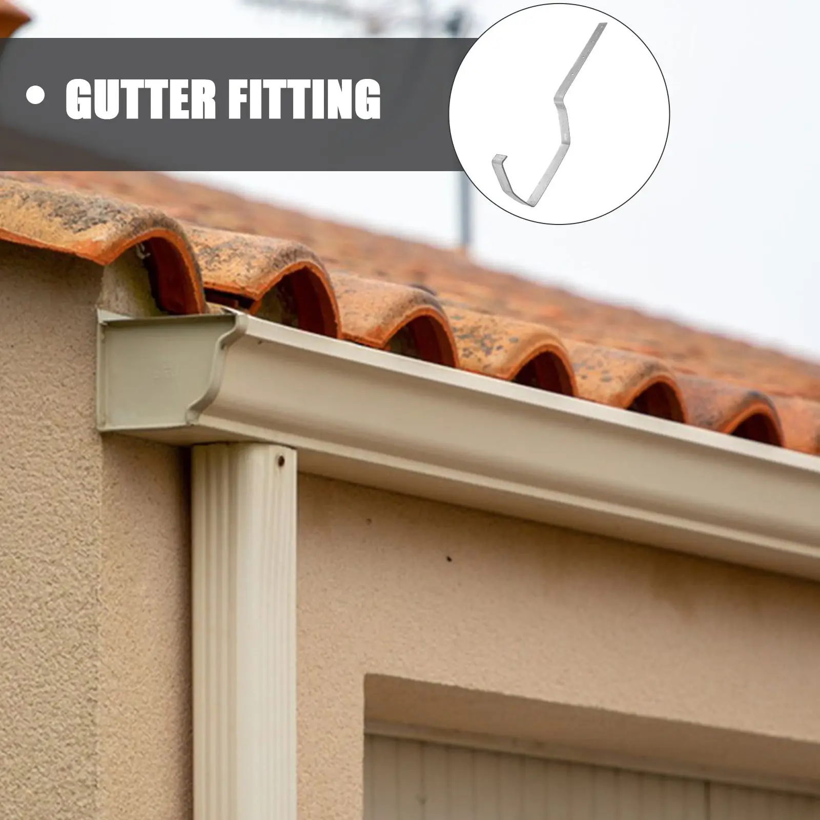 2pcs Gutter Bracket Heavy Duty 200mm Racks Canopy Brackets Sturdy Anti Rust Drainage System Maintenance