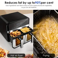 Air Fryer Dual Zone 2 Drawe Efficient With Rapid Air Circulation | Fully Adjustable+8Pre-sets For Healthy Oil Free قلاية هوائية 1