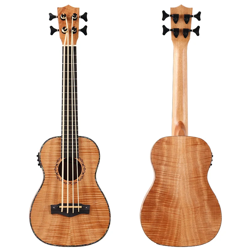 Electric Ukulele Bass Guitar 4 String 30 Inch Full Okoume Wood Body Children Gift ukulele set