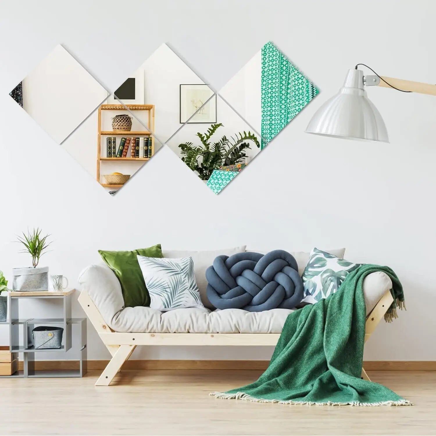 Acrylic Flexible Mirror Sheets Self Adhesive Mirror Tiles Ultra-thin Sheets DIY Tiles Stickers Wall Decor 20X20cm